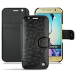 Housse cuir Samsung SM-G920A Galaxy S6 - Rabat portefeuille - Noir - Cuirs spéciaux - Neuf