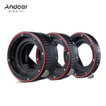 Andoer Macro Extension Tube Set 3-Piece 13mm 21mm 31mm for 35mm Canon lens U9M8