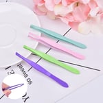 Professional Stainless Eyebrow Tweezer Brow Trimmer Clip Flat Pink