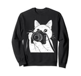 Cat With Camera Photographer Funny Cute Kawaii Photography Sweatshirt