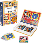 Janod - Magnéti'Book Mix & Match - Magnetic Educational Game, Animal Theme - 8 A