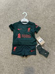 NEW Nike Liverpool 2022-23 Baby Kids Football 3rd Kit 3-6 Months BNWT