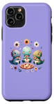 Coque pour iPhone 11 Pro Purple Fun Dinosaur Pizza Party pour enfants et famille