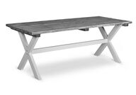 Hillerstorp Shabby Chic -ulkoruokapöytä, 86*195 cm, harmaa valkoisilla jaloilla