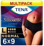 TENA Lady Silhouette Pants Normal Low Waist Noir - Large - 6 Packs of 9 