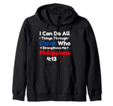 I Can Do All Things Through Christ Stars Sky Art Religious Zip Hoodie