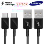 2 st Samsung Original 1.2m Extra lång USB-C Kabel / Laddare Svart
