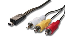 vhbw Adaptateur audio video AV câble en composite compatible avec Canon Powershot G1 X, G10, G11, G12, G7, G7X, S100, S110, S90, S95 appareil photo