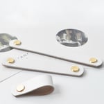 Vita Läder Låda Handtag - 6 Stycken Läder Handtag för Möbler Svarta Skåp Handtag Handtag Läder Handtag för Möbler - för Garderob, Kök