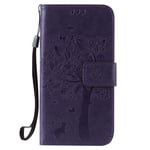 FCLTech Case for Galaxy S9 Plus, PU Leather Tree Embossing Protective Magnetic Flip Wallet Case Cover for Samsung Galaxy S9 Plus, with Card Slots and Stand Function, Purple