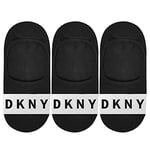 DKNY Men's, Low Cut Trainer Liner, Designer Cotton Socks, Pack of 3 Pairs, UK 7 – 11, One Size, Black/White, 7-11