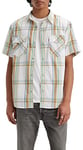 Levi's Men's Ss Relaxed Fit Western Shirt, Waab Plaid Mustard Olive, XS
