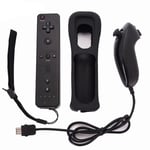 Le Noir Manette De Jeu Sans Fil Avec Étui En Silicone Pour Console Nintendo Wii, Joystick, Accessoire De Jeu