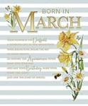 Born In March Birthday Card Female - Foil - Premium Quality - Cherry Orchard