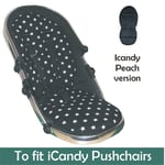Jillyraff Padded  Seat Liner to fit icandy peach pushchairs - Black Star Design