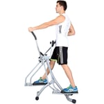 WEI-LUONG Foldable Advanced Exercise Bicycle Trainer Fitness Cross Trainer, Exercise Bike, Vertical And Horizontal Swinging Motion, Built-in Training Computer Ideal Cardio Trainer (Color : Silver, S