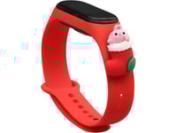 Hurtel Strap Xmas Armband För Xiaomi Mi Band 6 / Mi Band 5 Juligt Silikonarmband Rött (Santa 1)