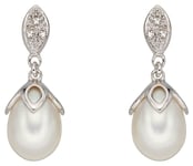 Elements Silver GE2223W 9ct White Gold Diamond And Pearl Jewellery