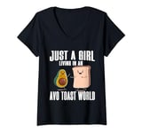 Womens Avocado Toast Costume Matching Avo Toast Bread Slice V-Neck T-Shirt