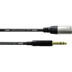 XLR Câble adaptateur [1x XLR mâle - 1x Jack mâle 6.35 mm] 0.6 m noir Cordial CFM 0,6 MV