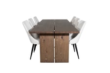 Venture Design Logger & Leone matgrupp Natur/beige 6 st stolar & bord 210 x 100 cm