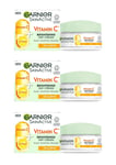 3 x Garnier Vitamin C Brightening Day Cream (3x50ml) Face Moisturiser to Nourish