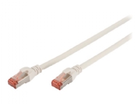 DIGITUS Professional - Patch-kabel - RJ-45 (hane) till RJ-45 (hane) - 25 cm - SFTP, PiMF - CAT 6e - IEEE 802.3 - halogenfri, formpressad, hakfri - vit (paket om 10)
