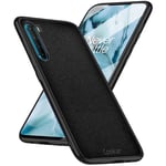 cookaR Case for Oneplus Nord,[Ultra Thin] Hard PC Back/Soft Silicone Frame,Premium PU Surface Look like the Fabric Cover Shell for Oneplus Nord Smartphone, Black
