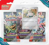 JCC Pokémon : Blister de 3 boosters Ronflex Écarlate et Violet – Mascarade Crépusculaire (3 boosters et 1 Carte Promo Brillante)