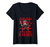 Womens Ninja Boy 8 Years Old V-Neck T-Shirt