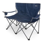Regatta Isla Double Camping Chair With Storage Bag Navy Seal Grey, Size: Single