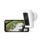 Ring Outdoor Stick Up Cam Pro | Battery | Outdoor Security Camera 1080p | White