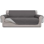 Easy-Going Housse de canapé surdimensionnée et réversible pour 3 Coussins, résistante à l'eau avec bâtons en Mousse pour Animaux domestiques (canapé surdimensionné, Gris/Gris Clair)