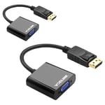 VCELINK Displayport to Vga Adapter DP to Vga Male to Female Adapter 2 Pack