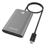 Sabrent Thunderbolt 3 to Dual HDMI 2.0 Adapter [Supports Up to Two 4K 60Hz Monitors on Mac and Some Windows Systems] (TH-W3H2)