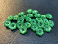 Knapp plast  – Grønn blomst – 16 mm