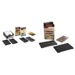 Tefal Croque gaufres et sandwiches, 2 jeux de plaques inclus, Rangement facile & Coffret Snack Collection de 2 plaques gaufrettes + livre de recettes XA800512, Noir
