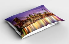 Citylife Pillow Sham Colorful Night Scenery NYC