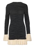 Mini Ruched Ls Dress Designers Short Dress Black ROTATE Birger Christensen