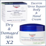Eucerin Urea Repair Cream Original For Body & Hands Dry Rough Skin Conditions x2