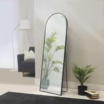 Norbe | Miroir de Sol 162x53 cm | Miroir Mural Moderne rectangulaire | Miroir de Sol | Miroir Long Mural|Grand Miroir de Sol |Miroir de Chambre (Noir, 162 x 53 cm)