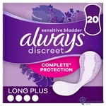 1x Always Discreet Panty Liners Plus - Pack of 20 - For Light Bladder Weakness