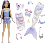 Barbie Mermaid Power Skipper Doll with 10 Pieces Including Clothing, Mermaid Tail, Pet & Accessories, Toy for 3 Year Olds & Up