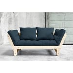 Inside75 Banquette méridienne style scandinave convertible futon bleu BEAT couchage 75*200cm
