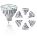 JSVSAL (6-Pack) Dimmable MR16 LED Light Bulb 5W Replace 50W Halogen Equivalent,5000K Daylight White, AC/DC12 Volt,GU5.3 Bi-Pin Base,40 Degree Spot Lighting for Indoor/Outdoor Landscape Track Bulbs