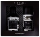 Ted Baker Graphite Black Hair & Body Wash + Body Spray Duo - Men's Grooming Set