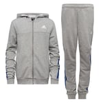 adidas Träningsoverall 3-Stripes - Grå/Royal Blå Barn, storlek 152 cm