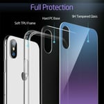 ESR Mimic Tempered Glass Case For Apple iPhone X/XS Purple Blue 9H Back Cover