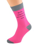Unisex Hot Pink & Grey Be My Valentine Dated Adult Socks - X6N687