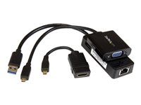 StarTech.com Kit d'adaptateurs pour Lenovo Yoga 3 Pro - Micro HDMI vers VGA, Micro HDMI vers HDMI, USB 3.0 vers Gigabit Ethernet - Lot d'accessoires pour notebook - noir